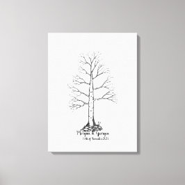 Wedding Fingerprint Tree Gästebuch - Leinwand