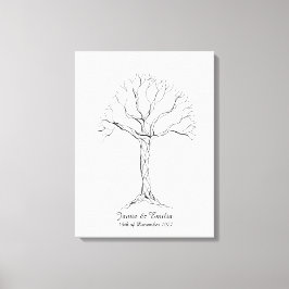 Wedding Fingerprint Tree Gästebuch - Leinwand