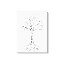 Wedding Fingerprint Tree Gästebuch - Leinwand