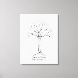 Wedding Fingerprint Tree Gästebuch - Leinwand