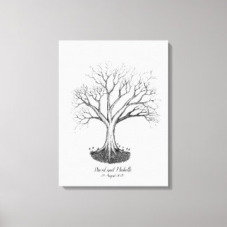 Wedding Fingerprint Tree Gästebuch - Leinwand