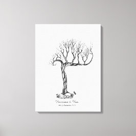 Wedding Fingerprint Tree Gästebuch - Leinwand