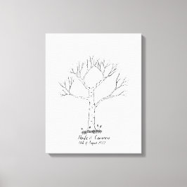 Wedding Fingerprint Tree Gästebuch - Leinwand