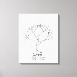Wedding Fingerprint Tree Gästebuch - Leinwand