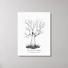 Wedding Fingerprint Tree Gästebuch - Leinwand