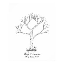 Wedding Fingerprint Tree Gästebuch - Poster