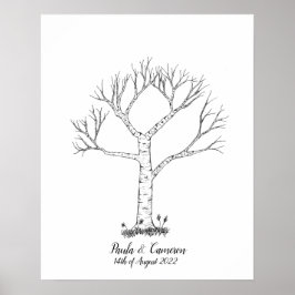 Wedding Fingerprint Tree Gästebuch - Poster
