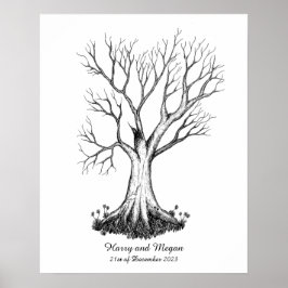 Wedding Fingerprint Tree Gästebuch - Poster