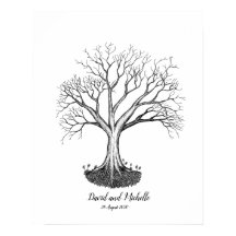Wedding Fingerprint Tree Gästebuch - Poster
