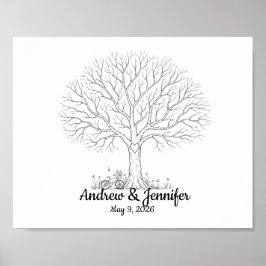 Wedding Fingerprint Tree Guest Book Alternative Poster