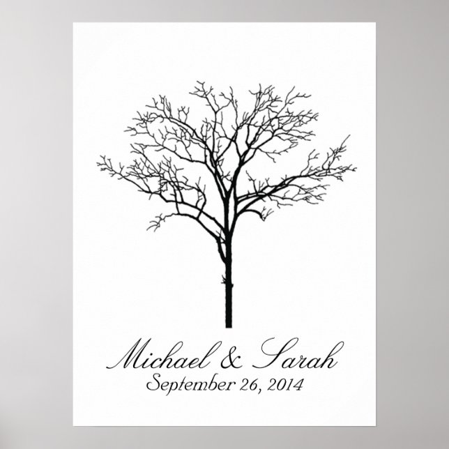 Wedding Fingerprint Tree Guestbook Poster (Vorne)