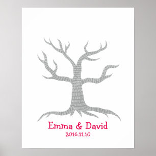 Wedding Fingerprint Tree Guestbook Poster