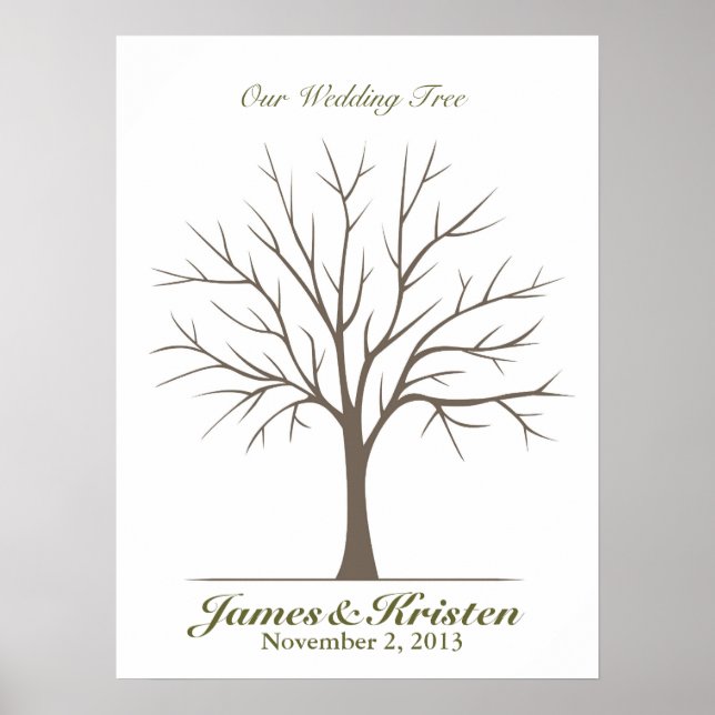 Wedding Fingerprint Tree - Klassisch Poster (Vorne)