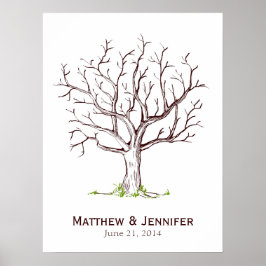 Wedding Fingerprint Tree Poster (Kein Herz)