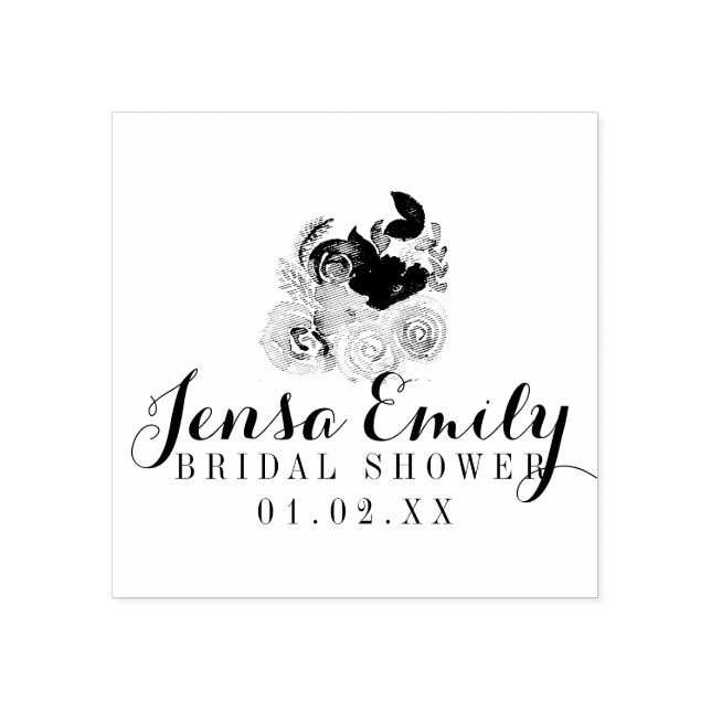 Wedding Florals Bouquet Brautparty Gefallen Gummistempel (Prägung)