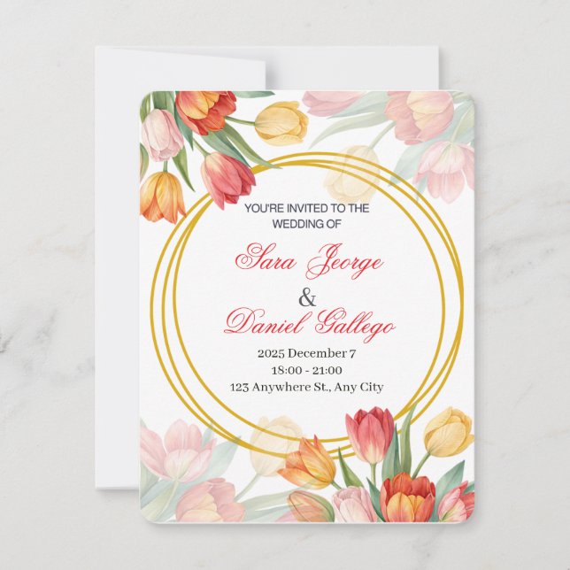 wedding flower invitation (Devant)