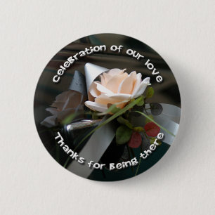 Wedding Flower & Ribbon Button