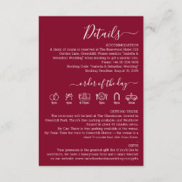 Wedding Formal Burgundy Details Begleitkarte