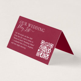 Wedding Formal Burgundy QR Code Playlist