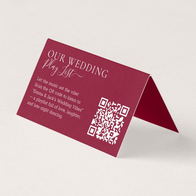 Wedding Formal Burgundy QR Code Playlist (Vorderseite)