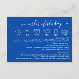 Wedding Formal Cobalt Blue Detail Order Of The Day Begleitkarte