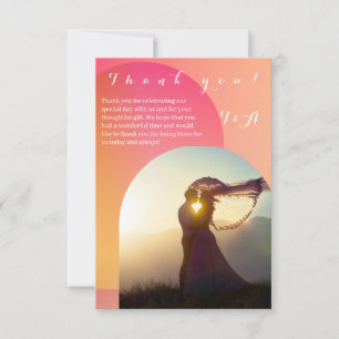 Wedding Foto Arch Sunset Ombre Vielen Dank Dankeskarte