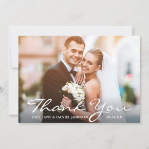 Wedding Foto Bride & Groom Vielen Dank Dankeskarte