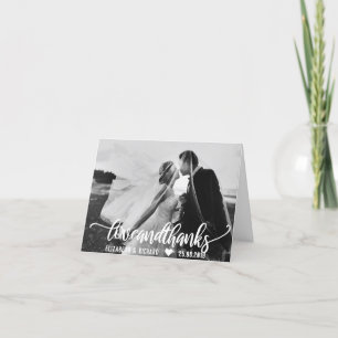Wedding Foto Danke, Script Calligrafy Dankeskarte