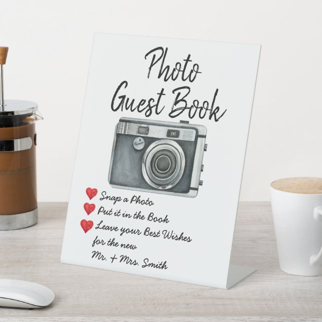 Wedding Foto Gästebuch-Zeichen für Empfang Sockelschild (In SItu)