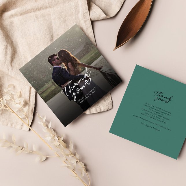 Wedding Foto Hand Danke Mitteilungskarte (Wedding Day Photo Thank You Mini Card)