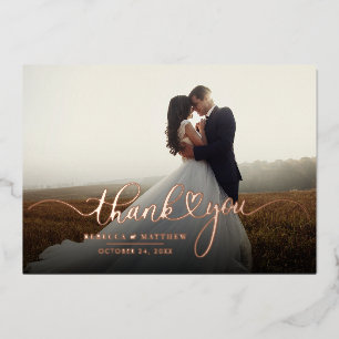 Wedding Foto Handgeschriebener Dank Folieneinladung