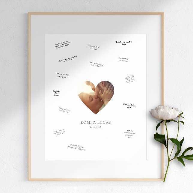 Wedding Foto Heart Guest Book Alternative Poster (Von Creator hochgeladen)
