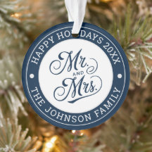 Wedding Foto Mr & Mrs. Elegant Script Newlyweds