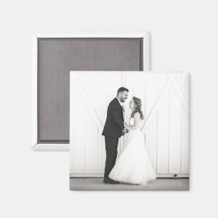 Wedding FOTO Newlyweds Mr. & Mrs. Schwarz-weiß Gef Magnet