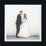 Wedding Foto Newlyweds Mr. & Mrs. Schwarz-weiß Gef Magnet<br><div class="desc">Maßgeschneidertes Hochzeitsstil in Schwarz/Weiß mit weißem FOTO. Einfach zu personalisieren,  um Ihre eigenen Lieblings-Foto. Moderner,  klassischer,  zeitloser Sake. Mix und Match kompletten Wedding / Keepake Kollektionen von TMCdesigns.</div>