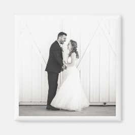 Wedding Foto Newlyweds Mr. & Mrs. Schwarz-weiß Gef Magnet