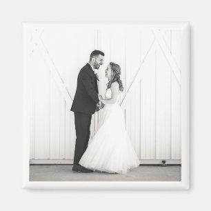 Wedding Foto Newlyweds Mr. & Mrs. Schwarz-weiß Gef Magnet