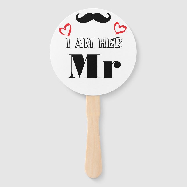 Wedding Foto Prop Ich bin Seine Frau, ich bin ihr  Fächer (Vorderseite)