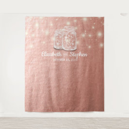 Wedding Foto Stand Hintergrund Mason Jars Rose Gol Wandteppich