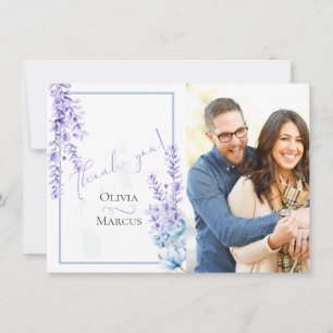 Wedding Foto Vielen Dank   Aquarelllavener Dankeskarte