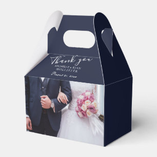 Wedding Foto Vielen Dank Blue Personalizable Geschenkschachtel
