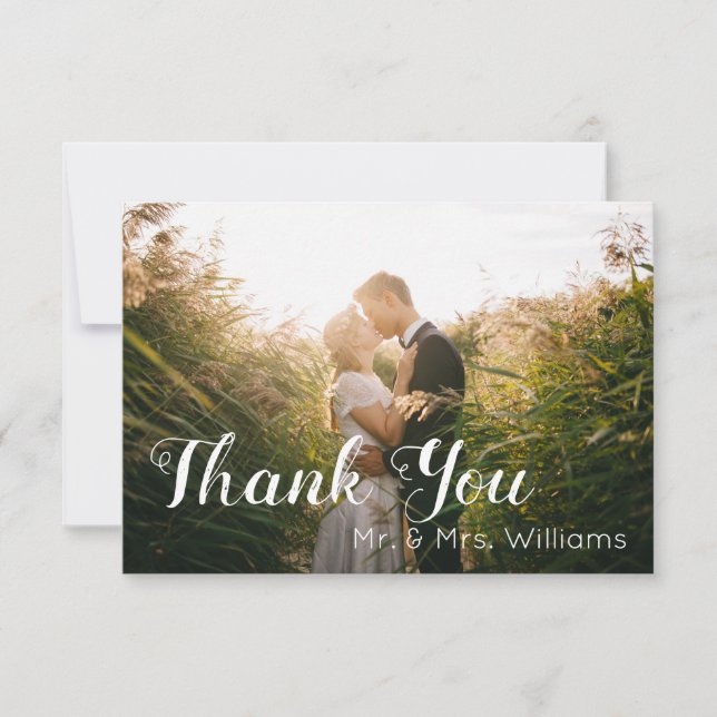 Wedding Foto Vielen Dank Dankeskarte (Vorderseite)