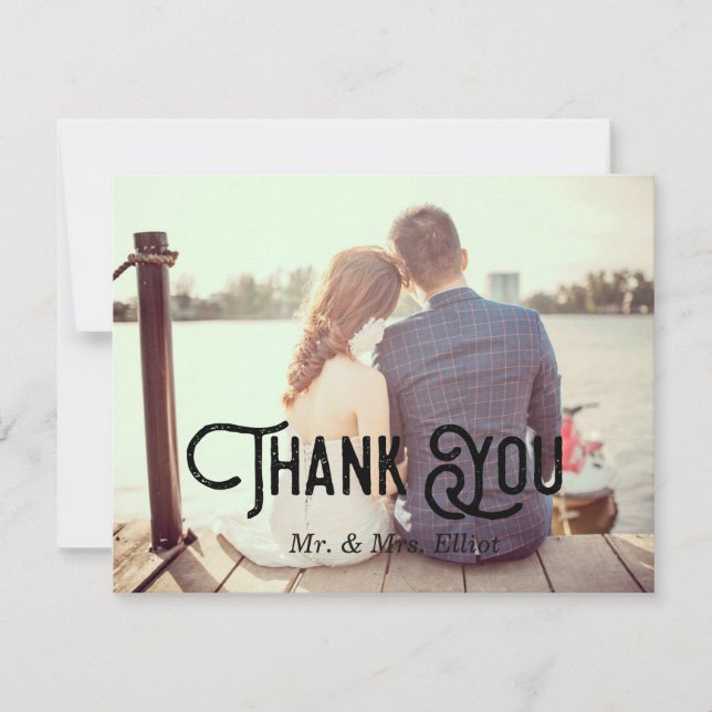Wedding Foto Vielen Dank Dankeskarte (Vorderseite)