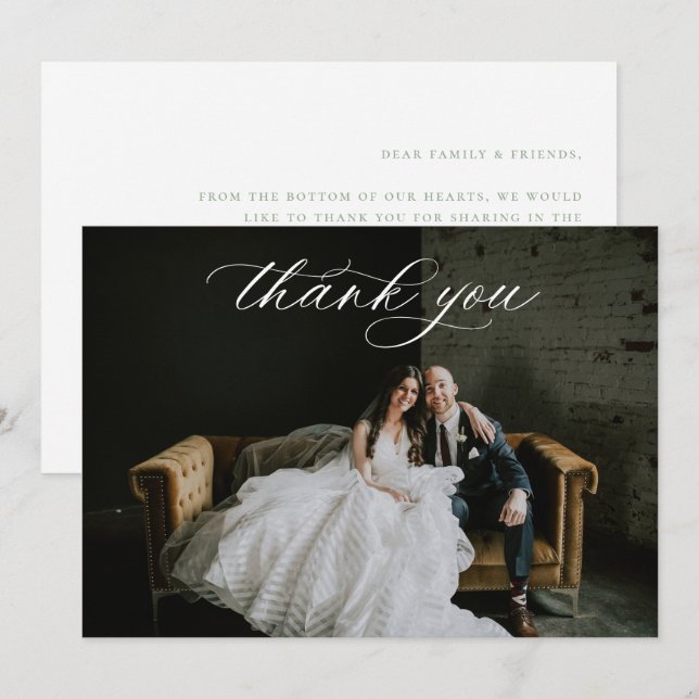 Wedding Foto Vielen Dank Dankeskarte (Vorne/Hinten)
