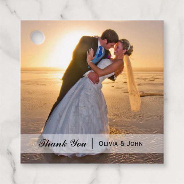 Wedding Foto Vielen Dank Geschenkanhänger (Vorderseite)