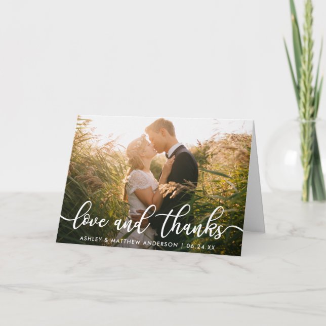 Wedding Foto Vielen Dank | Liebe und Dankeschön Dankeskarte (Vorderseite)