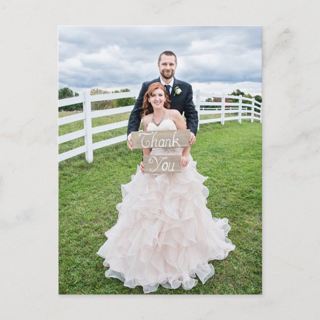 Wedding Foto Vielen Dank Postkarte (Vorderseite)