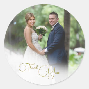 Wedding Foto Vielen Dank Runder Aufkleber