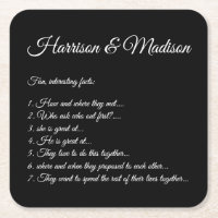 Wedding Fun Fakten Custom Couple Script Namen
