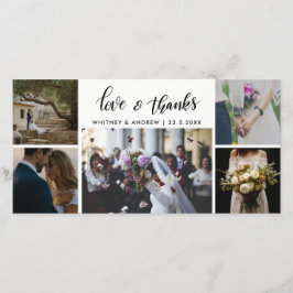 Wedding fünf Foto-Liebe u. Dank-Skript Dankeskarte